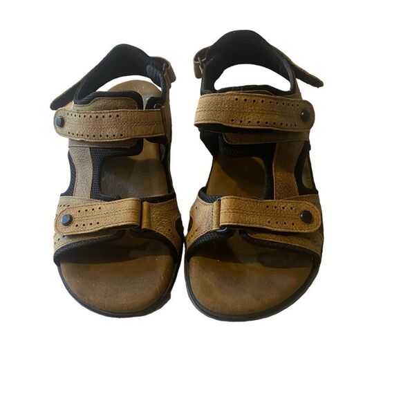 SAS Maverick Sandals Men Size 8 W Brown Leather Sport Strap Cushioned Comfort